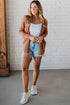 Mix Pattern Hollowed Knit Open Front Cardigan